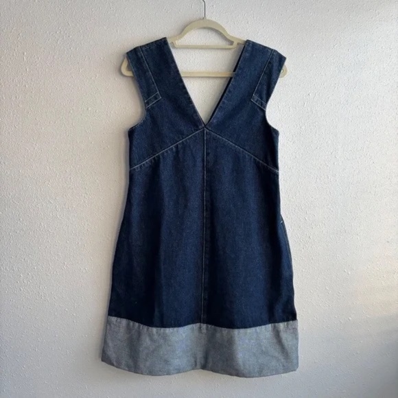 COS Denim Dark Wash A-line Mini Dress w/ Pockets - Size 6 - Picture 3 of 7